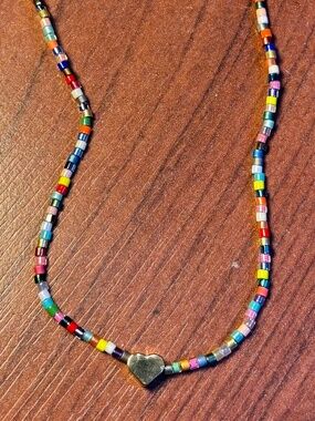 Cast of Stones Beaded Heart Necklace Gold Beaded Heart Pendant Jewelry